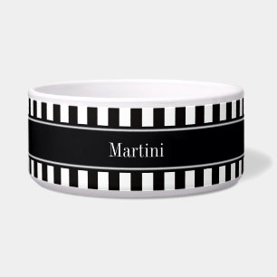 Écuelle Rayure Noir Blanc Noir Monogramme Nom