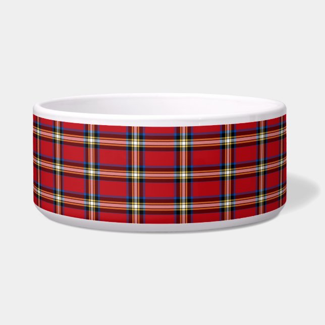 Écuelle Red Plaid, Royal Stewart Tartan Dog (Devant)