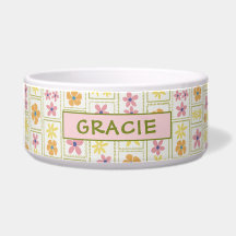 Rétro Crème Patchwork Floral Chien Grand Taille Pe