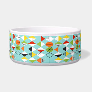 Écuelle Rétro cuvette de chien de motif de harlequin