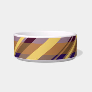 Écuelle Retro Yellow Purple Gris Motif Pet Bowl