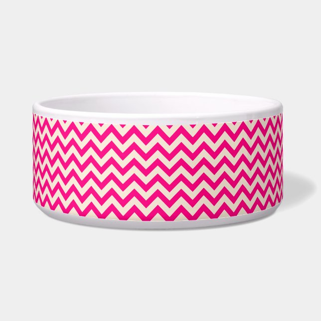 Écuelle Rose et blanc antique Chevron (Devant)
