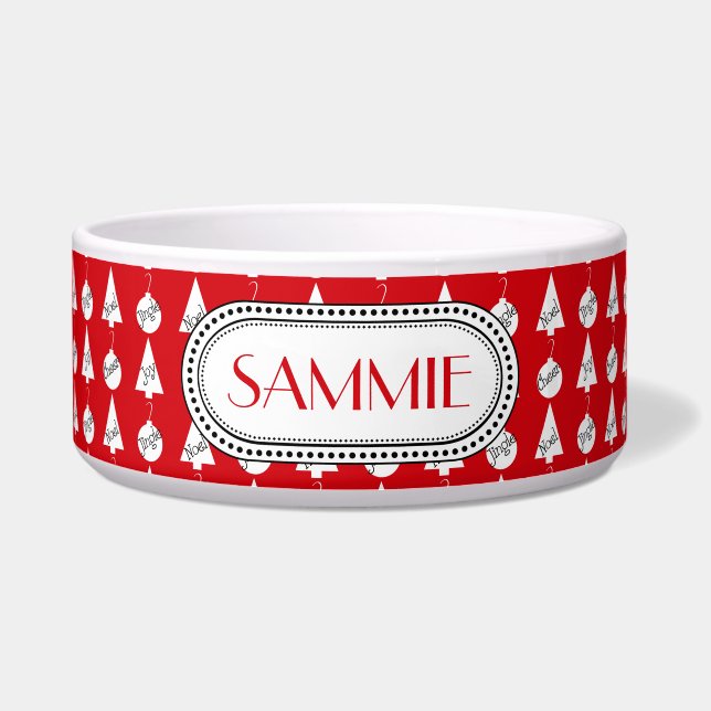 Écuelle Rouge et blanc Art moderne de Noël (Devant)