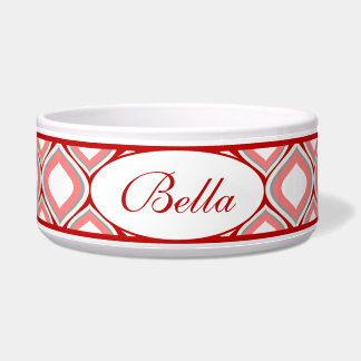 Écuelle Rouge Ogee Personnalisé Ceramic Chien Bowl