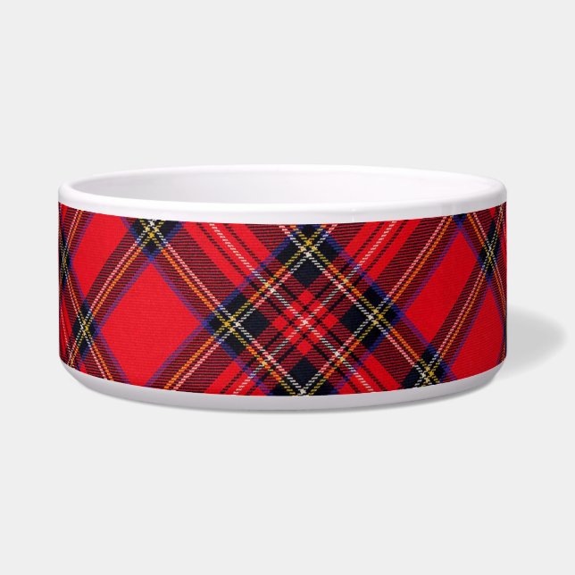 Écuelle Royal Stewart tartan rouge noir plaid (Devant)