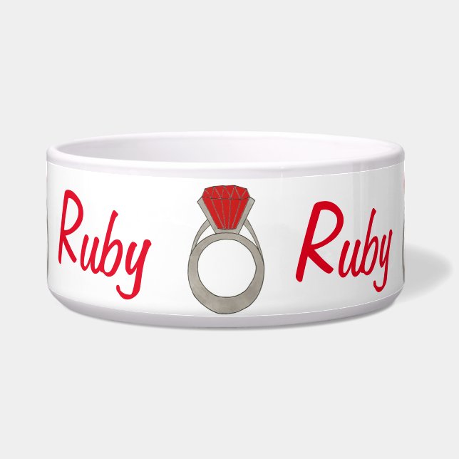 Écuelle Ruby Dog Red Gemstone Gem Ring Jewel (Devant)