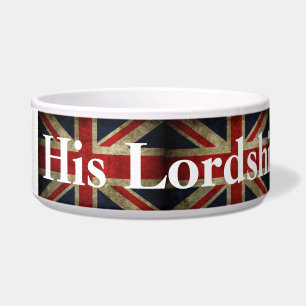 Écuelle Sa seigneurie que le chien Union Jack les Anglais