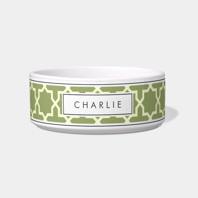 Écuelle Sage personnalisé Motif Green & White Star (Devant)