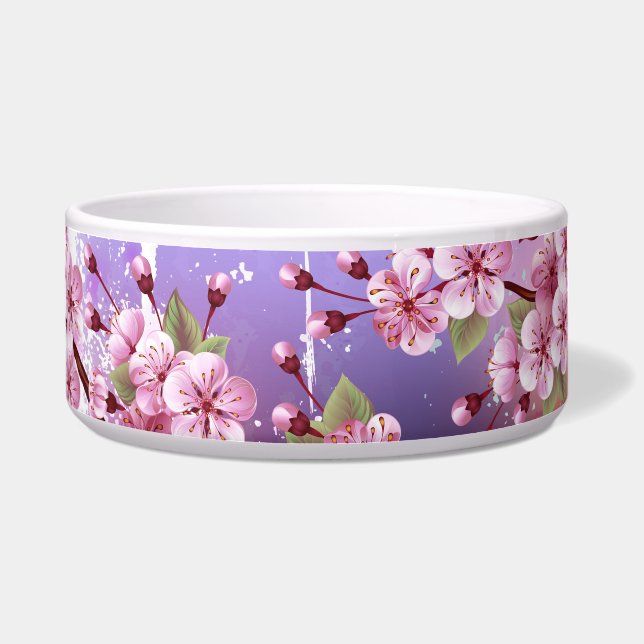 Écuelle Sakura rose sur la peinture Arrière - plan (Devant)