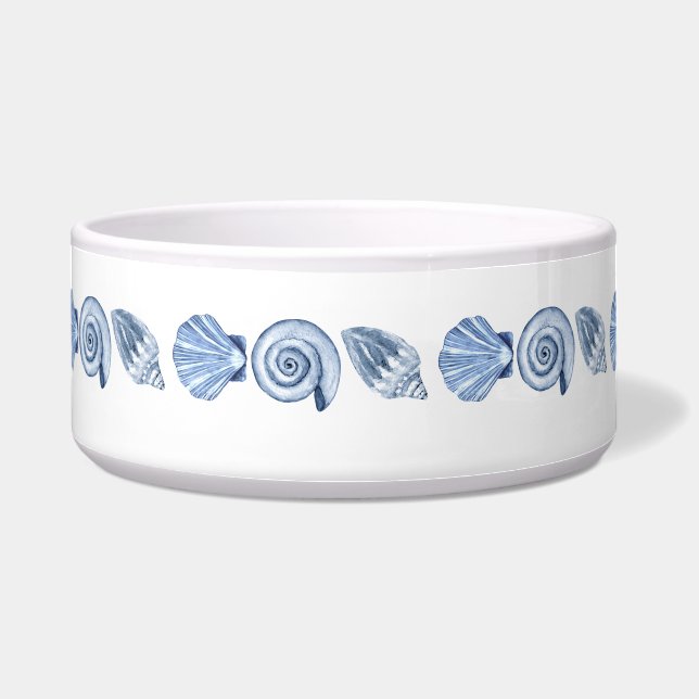 Écuelle Seashell summer Blue Preppy pet dog cat (Devant)