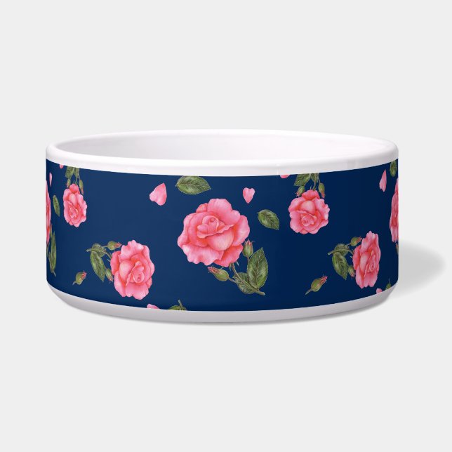 Écuelle Shabby Chic Aquarelle Rose rose Motif Floral (Devant)