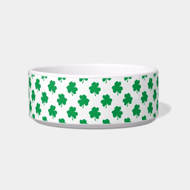 Écuelle Shamrocks verts sur la fête blanche de la Saint-Pa (Gauche)