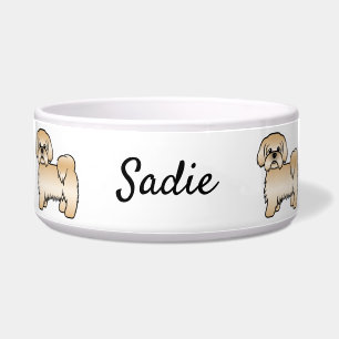 Écuelle Shih Tzu doré Chien de dessin animé mignon & nom