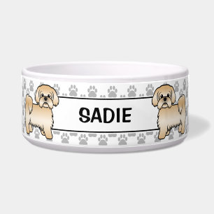 Écuelle Shih Tzu doré Chien mignon avec pattes et nom