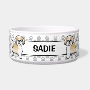 Écuelle Shih Tzu doré et blanc Chien mignon avec des patte