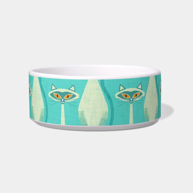 Écuelle Siamese curious cat - turquoise et orange (Devant)