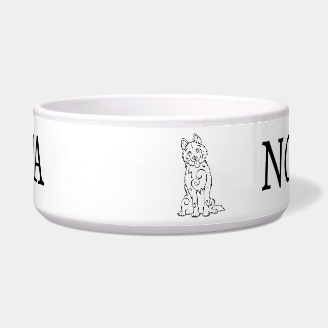Écuelle Sibérie Husky Chien Design personnalisable (Devant)