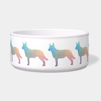 Écuelle Silhouette de race de chien Blue Heeler Geo Pastel