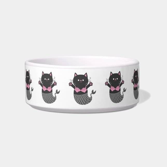Écuelle Silhouette de sirène de chat mou - Choisir la coul (Devant)