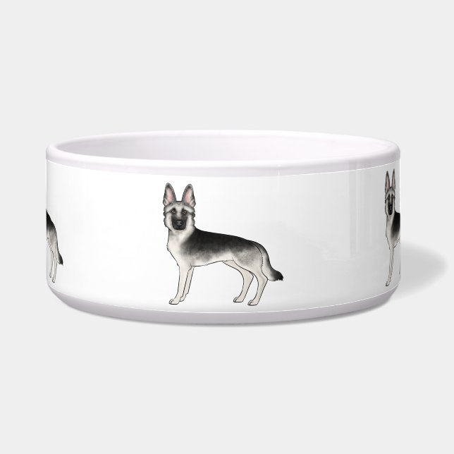 Écuelle Silver Sable Allemand Berger mignon Chiens de dess (Devant)
