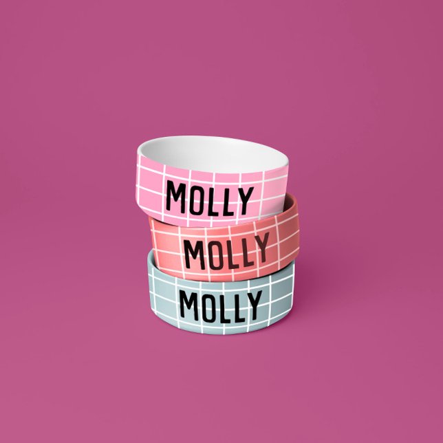 Écuelle Simple Graphique Moderne Rose Clair à Carreaux Fém (Créateur téléchargé)