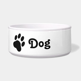 Écuelle Simple silhouette de patte de chien avec texte Chi