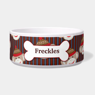 Écuelle Sock Monkey Custom Pet Dog Food Bowl - Stried