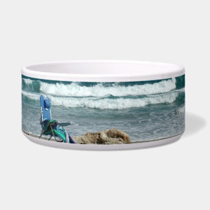 Écuelle Souhaitant j'étais sur la plage avec mon chien