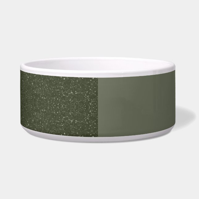Écuelle Split Design Moss Green Ceramic Pet Bowl - Custom (Devant)