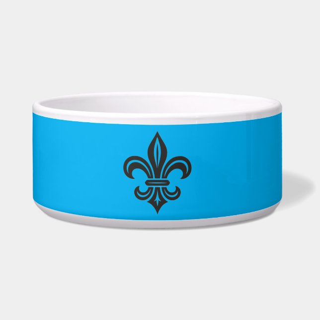 Écuelle "Stylized Fleur-de-lis" Ceramic Pet Bowl (Devant)