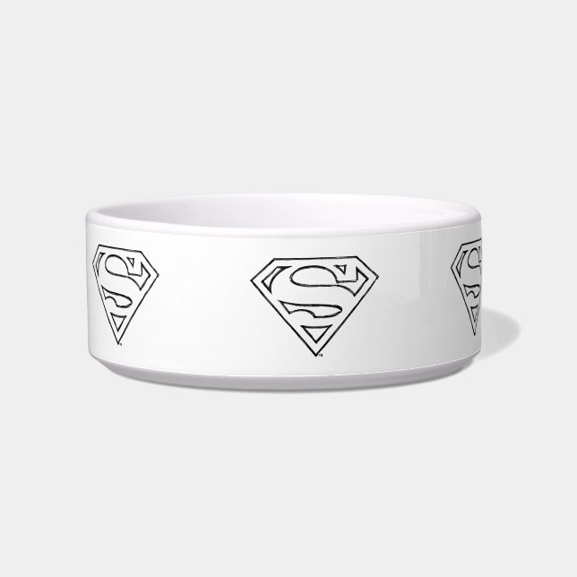 Écuelle Superman S-Shield | Logo Simple Black Outline (Gauche)