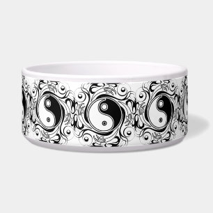 Écuelle Symbole Yin et Yang Style tatouage noir et blanc