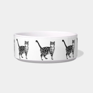 Écuelle Tabby Chat Chats Félin tripé Chaton Boire Bowl