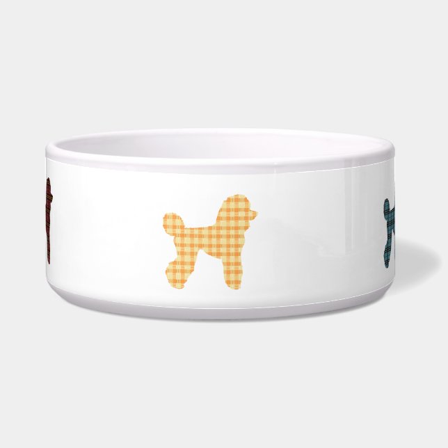 Écuelle Tartan Plaid Poodin Chien céramique poêle Bowl (Devant)