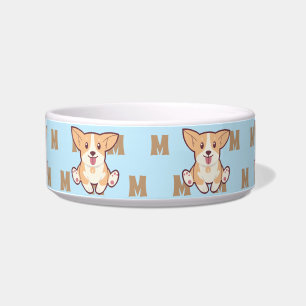 Écuelle Tasse bleue à motif monogramme Corgi