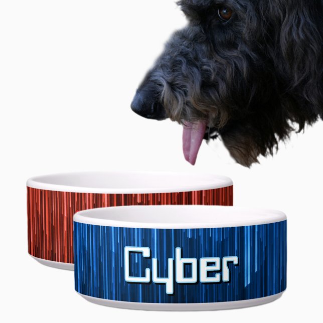 Écuelle Techno Cyberspace bleu et noir Animaux de compagni (Créateur téléchargé)