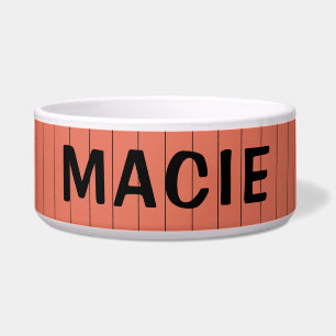 Écuelle Terracotta et noir mince nom trié Chien de chat