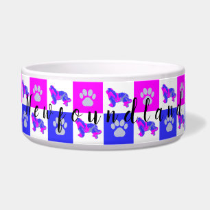 Écuelle Terre-Neuve Chien et Paw Hot Pink & Blue Pet Pet P