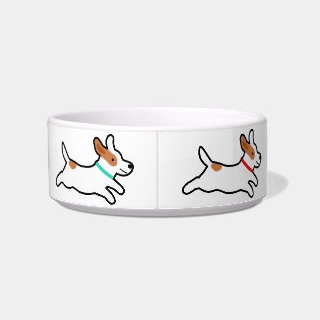 Écuelle Terriers mignons de Jack Russell - plat de chien (Dos)