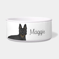 Tête de chien de berger allemand bi-noir Nom perso