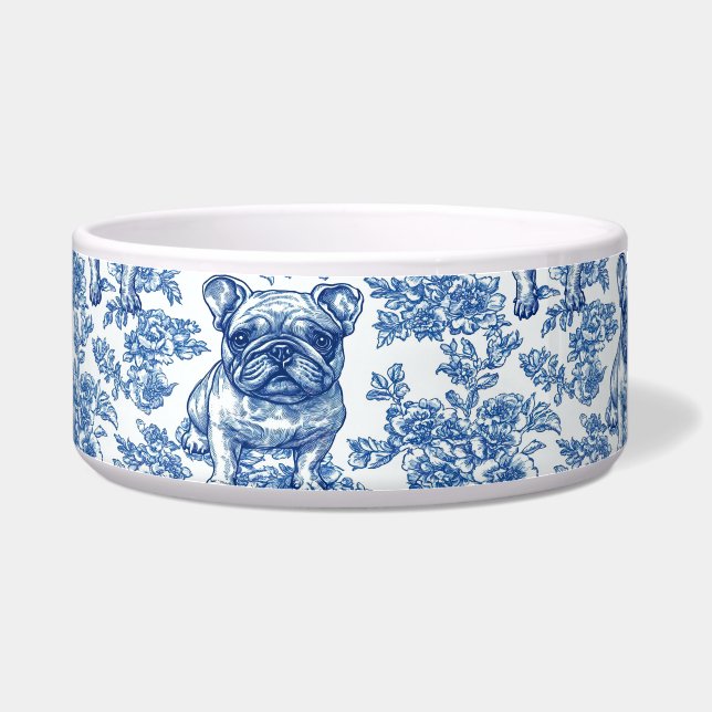 Écuelle Toile de Bulldog bleu (Droite)