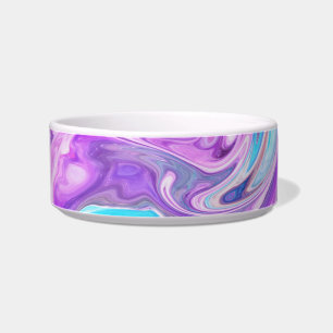Écuelle tourbillon rose bleu et violet chat bol de nourrit