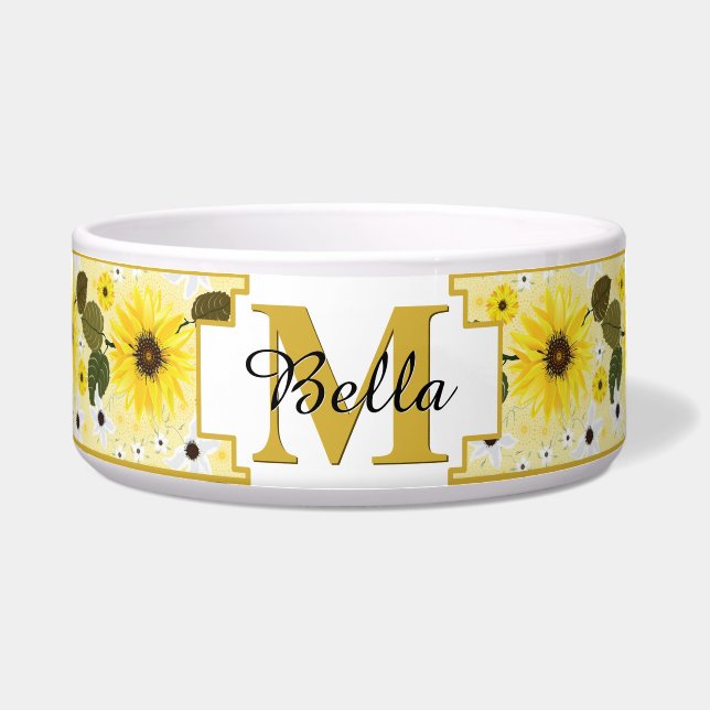 Écuelle Tournesol jaune tropical floral (Devant)
