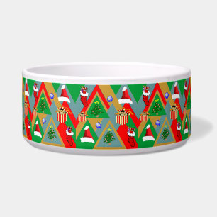 Écuelle Triangles de Noël Plus bol de chien de Noël