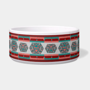 Écuelle Tribal Aztec Motif Pet Chien Chat Bowl Large 40 oz