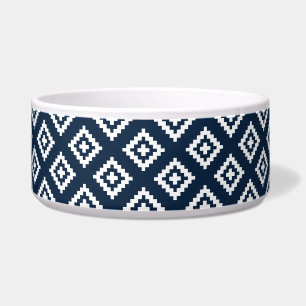 Écuelle Tribal, Aztec, Navy Blue and White Dog