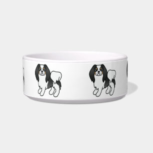 Écuelle Tricolore Japonais Chin Mignons Chiens de Dessin A
