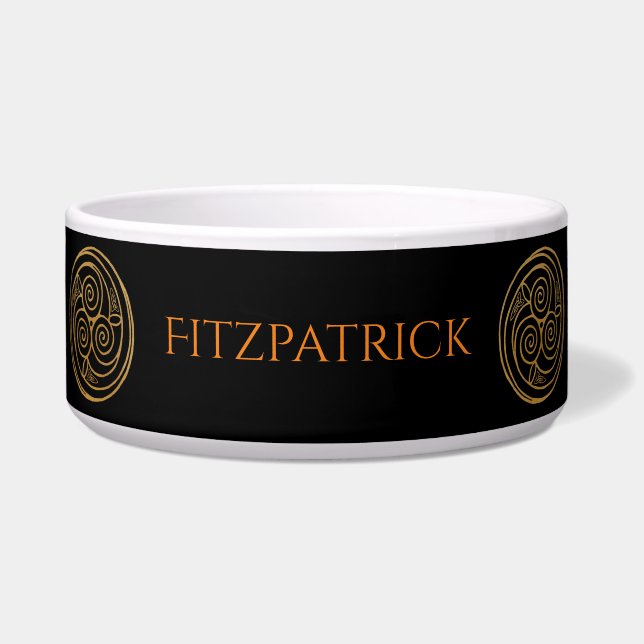 Écuelle Triple Celtic Knot Swirl Mandala Ceramic Pet Bowl (Devant)