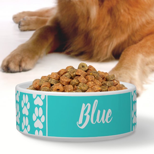 Écuelle Turquoise bleu mignon empreinte de patte motif per (Créateur téléchargé)