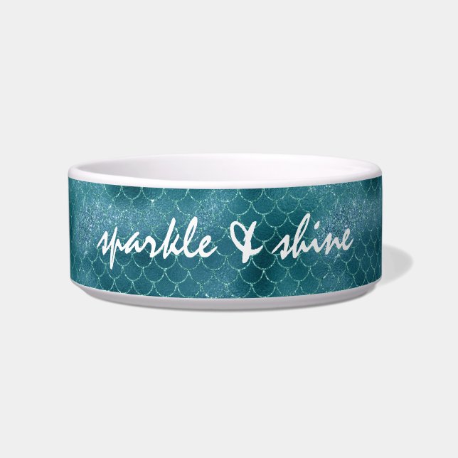 Écuelle Turquoise Sparkle Mermaid personnalisé (Devant)